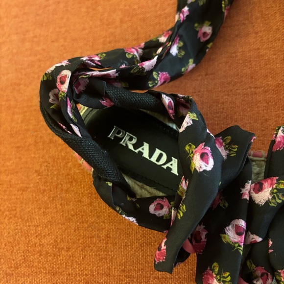 PRADA Espadrilles Floral Scarf - Picture 9 of 9